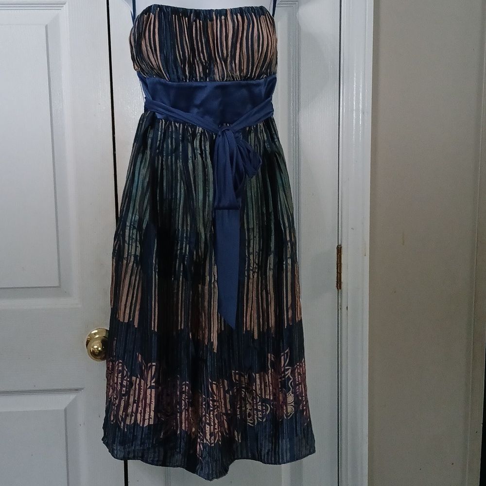 Max & Cleo silk Nellie strapless mini dress Sz 10 EUC